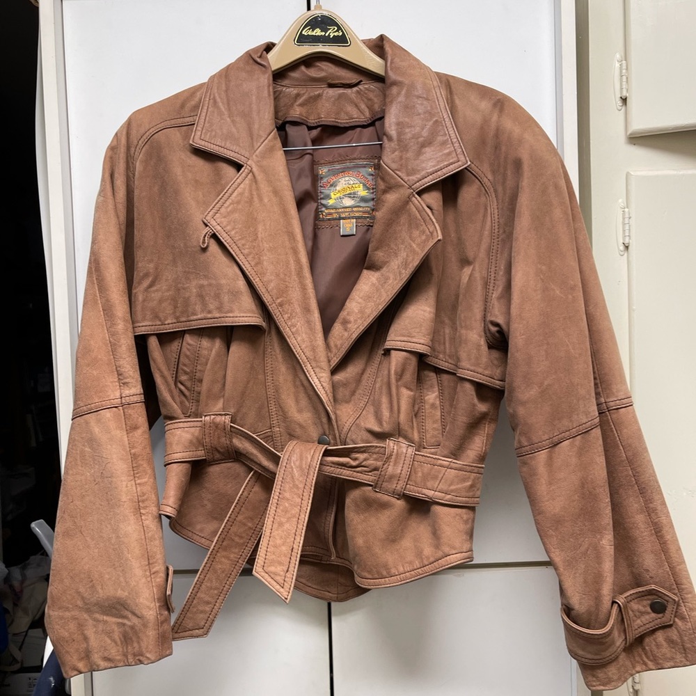 Women’s Small Vintage Lined Leather Jacket